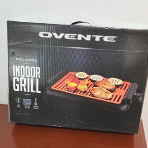 Ovente Black and Orange Non-Stick Indoor Grill